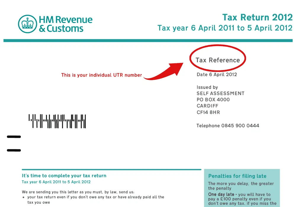 hmrc utr number