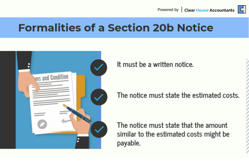 Formalities of a section 20b notice