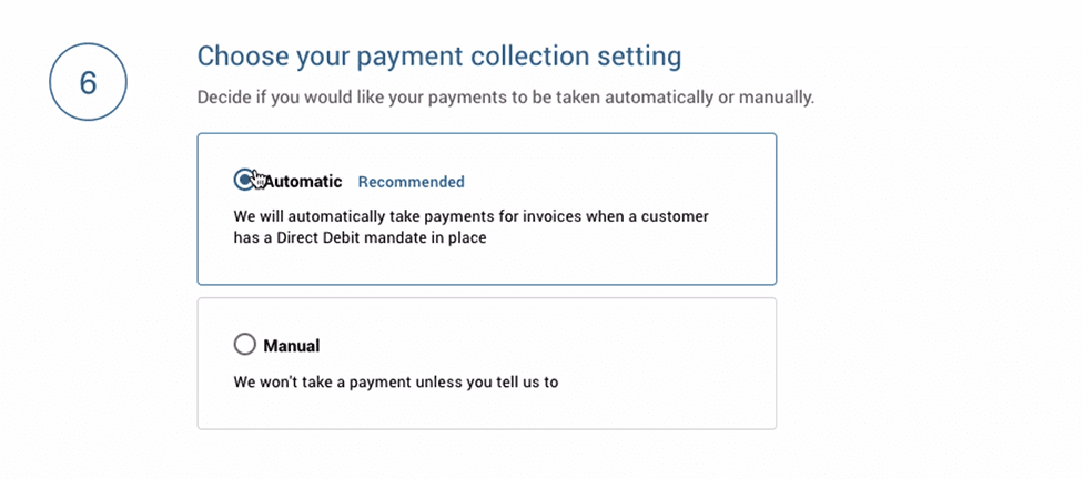 collect payments automatically or manually