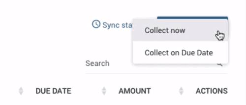 select invoice collection date
