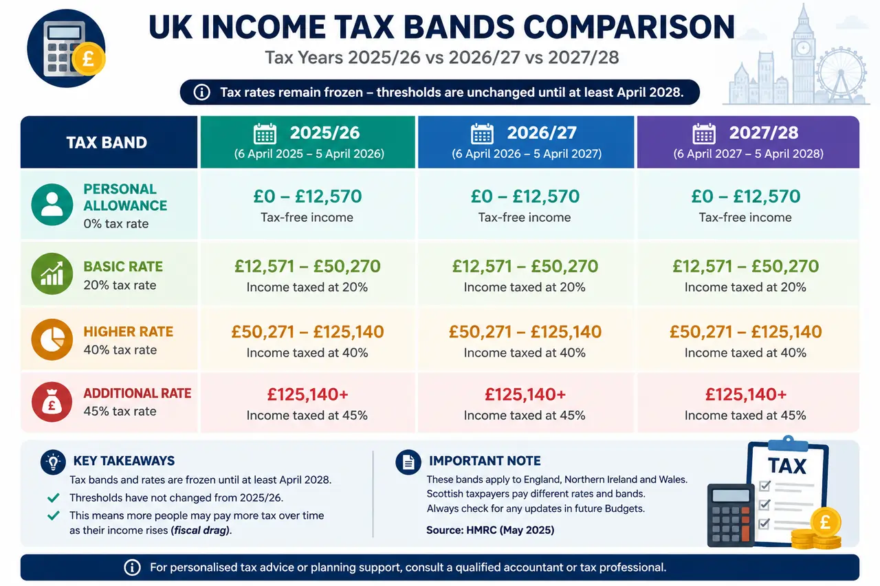 UK income Tax Bands Comparison