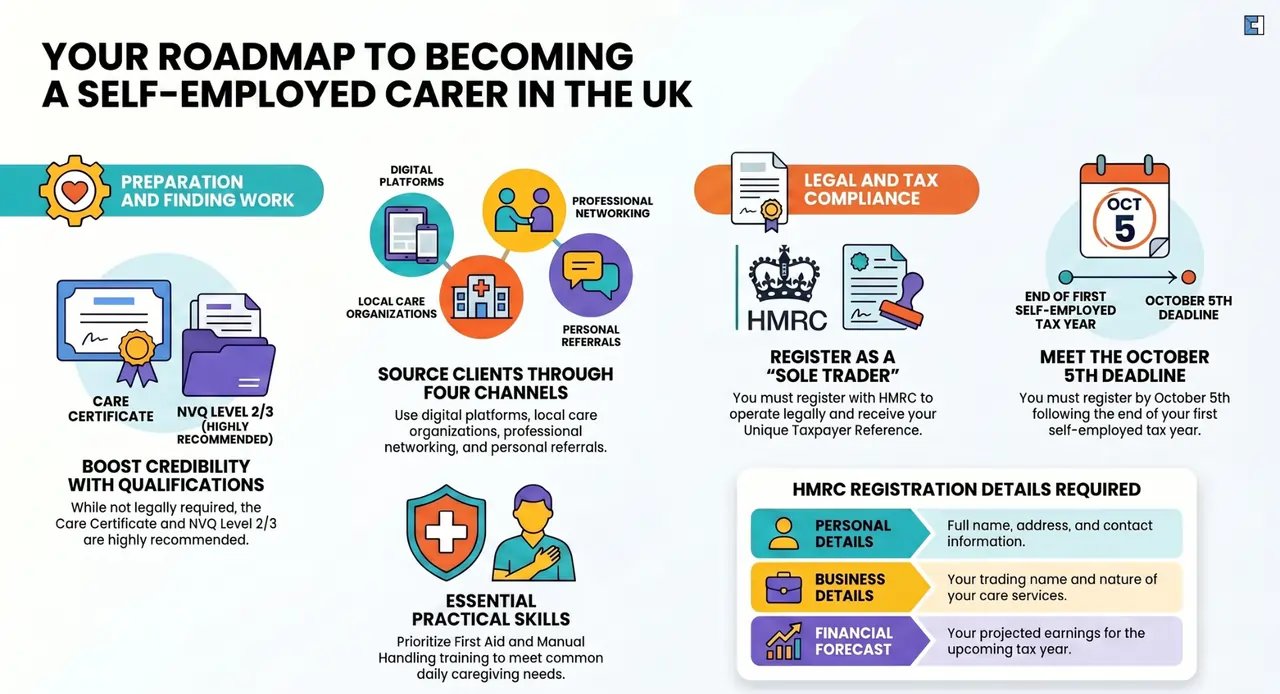 Roadmap to becoming a self-employed carer in the UK